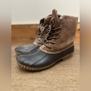 Brown and Black Marleylilly Duck Boots